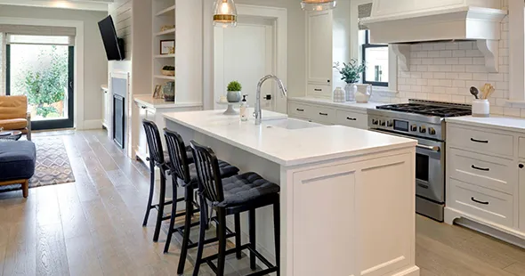 Modern kitchen with stylish epoxy countertops in Fairmont, West Virginia.