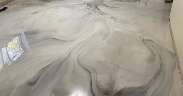 Metallic epoxy floor texture in Bridgeport, WV.