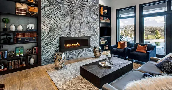 Living room featuring premium epoxy finishes in Denver, Colorado.